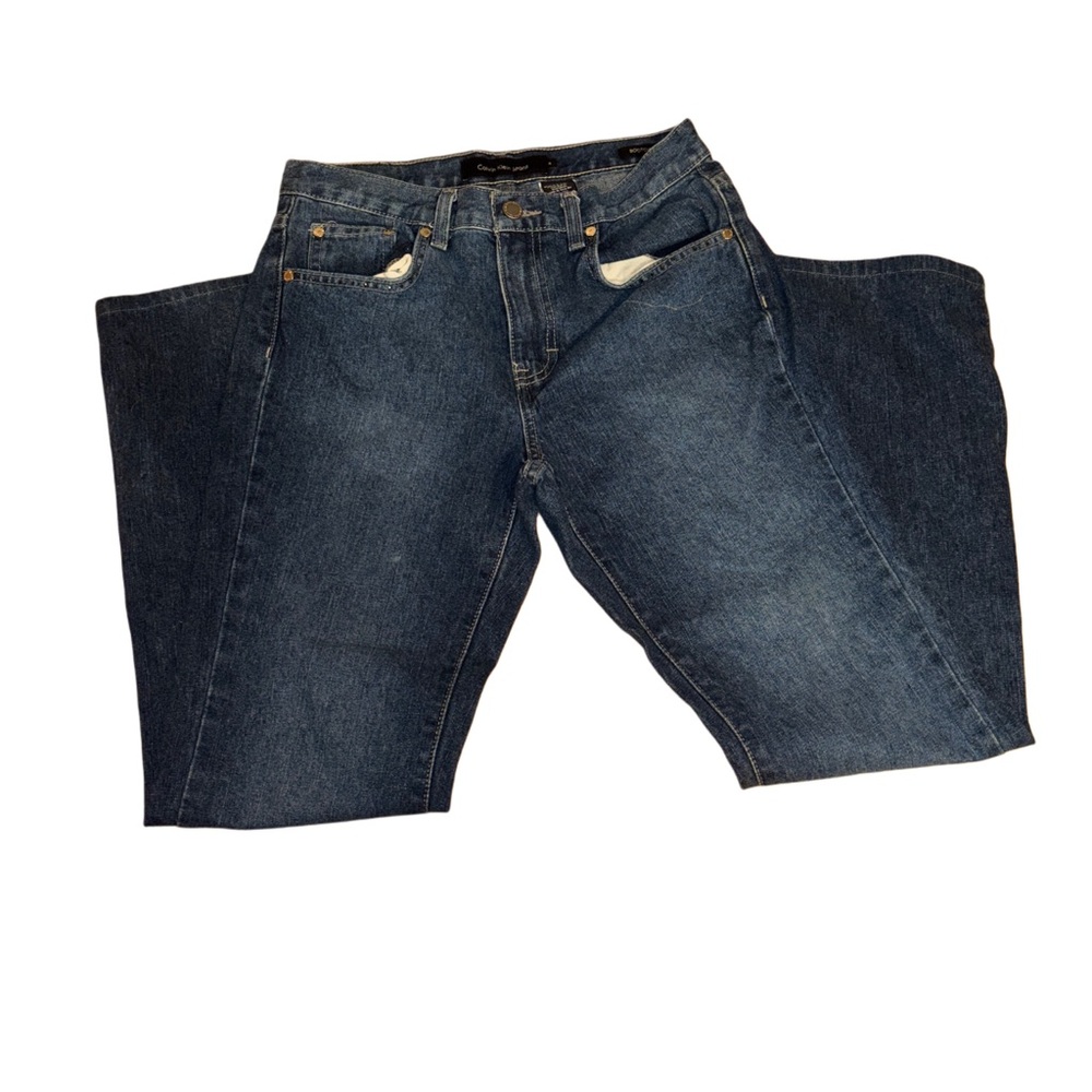 Calvin Klein Vintage Bootcut Jeans – Rhinestone Pocket Detail, Size 4